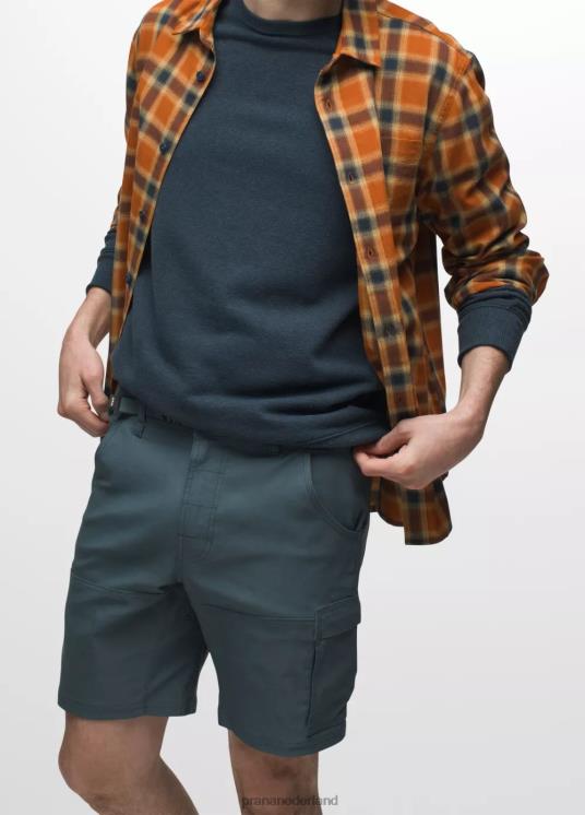 prAna bodems VP06P935 Heren stretch zion kort ii grijs blauw