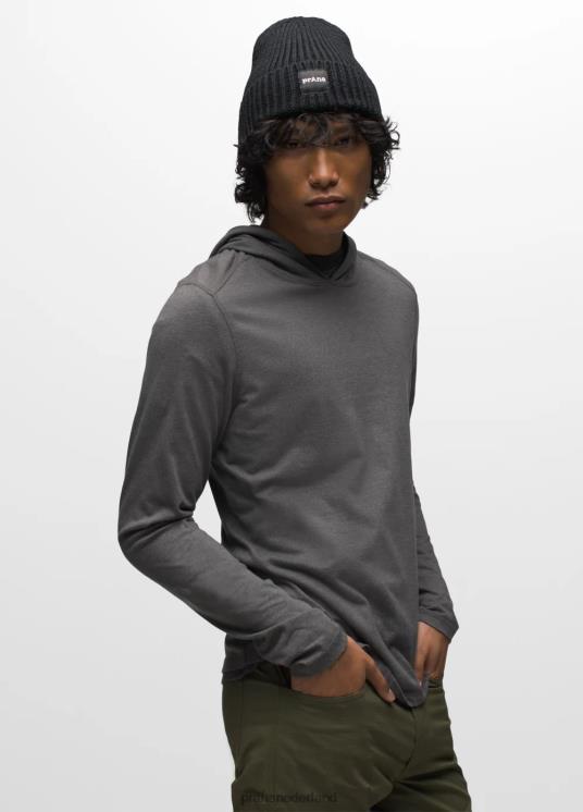 prAna kleding VP06P773 Heren T-shirt met capuchon houtskool heide