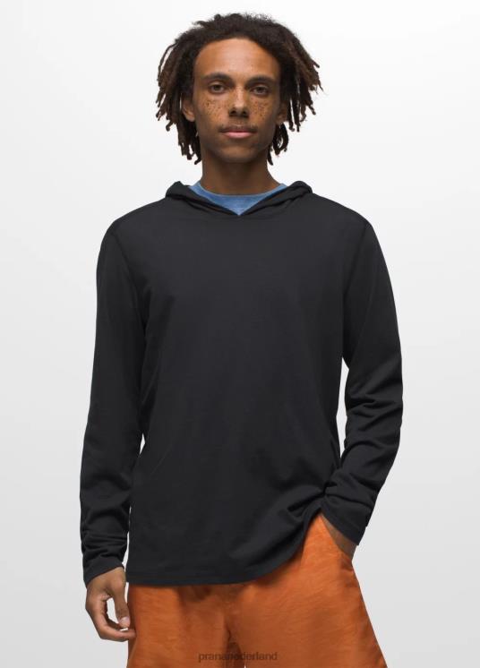 prAna kleding VP06P776 Heren T-shirt met capuchon zwart