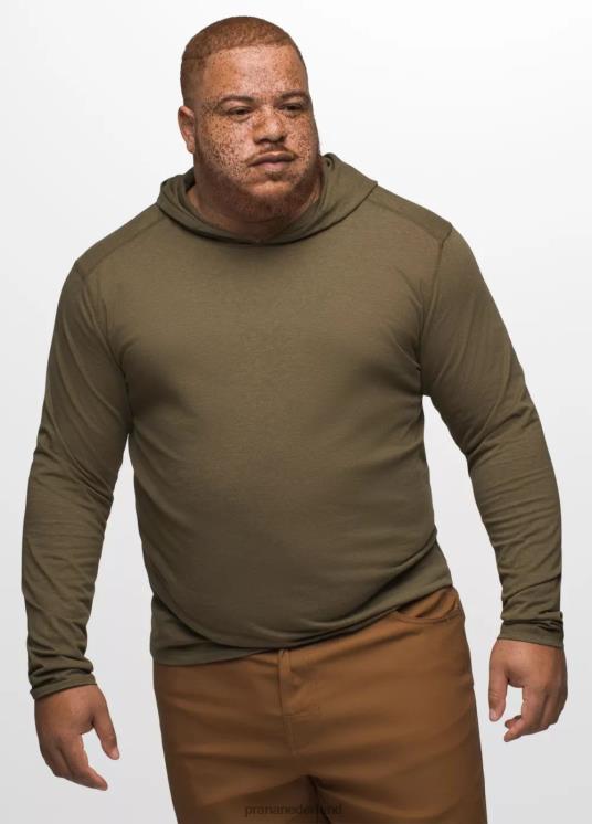 prAna kleding VP06P777 Heren T-shirt met capuchon turf heide