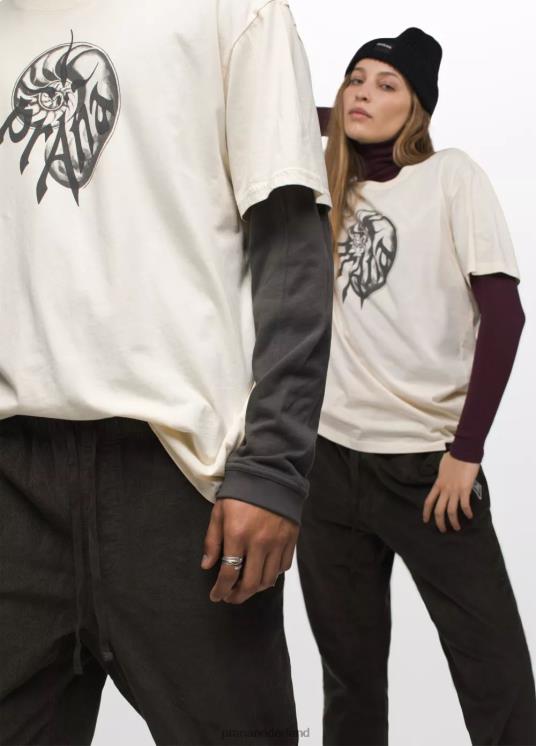 prAna kleding VP06P85 Heren Heritage grafisch T-shirt met korte mouwen krijt