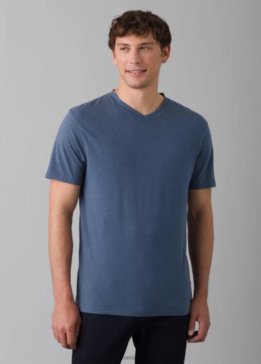 prAna kleding VP06P873 Heren T-shirt met v-hals denim gemêleerd