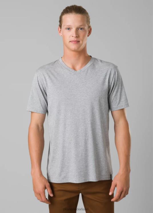 prAna kleding VP06P874 Heren T-shirt met v-hals middelgrijs gemêleerd