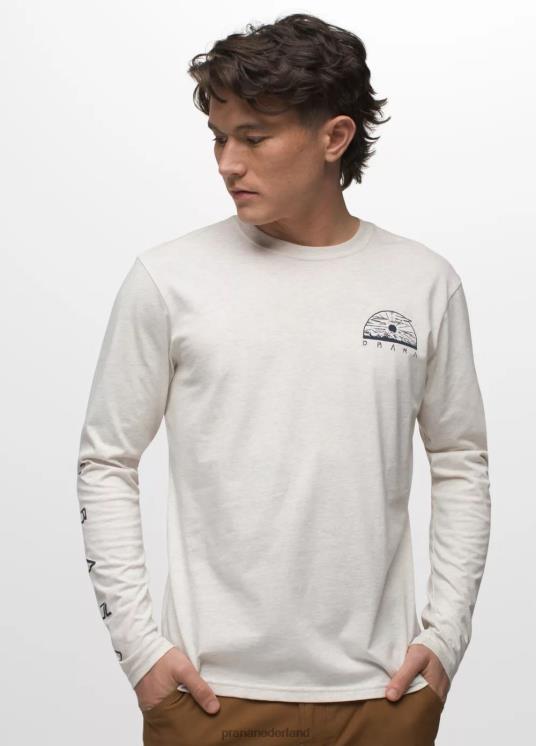 prAna kleding VP06P884 Heren grafisch T-shirt met lange mouwen havermout heide