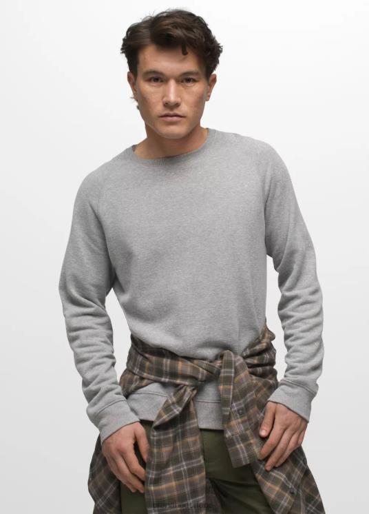 prAna kleding VP06P779 Heren Cardiff fleece-crew grijs gemêleerd