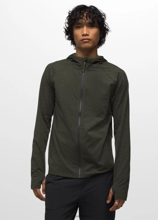 prAna kleding VP06P825 Heren Ice Flow-hoodie met volledige ritssluiting groenblijvende heide