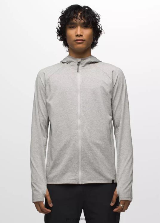 prAna kleding VP06P826 Heren Ice Flow-hoodie met volledige ritssluiting grijs gemêleerd