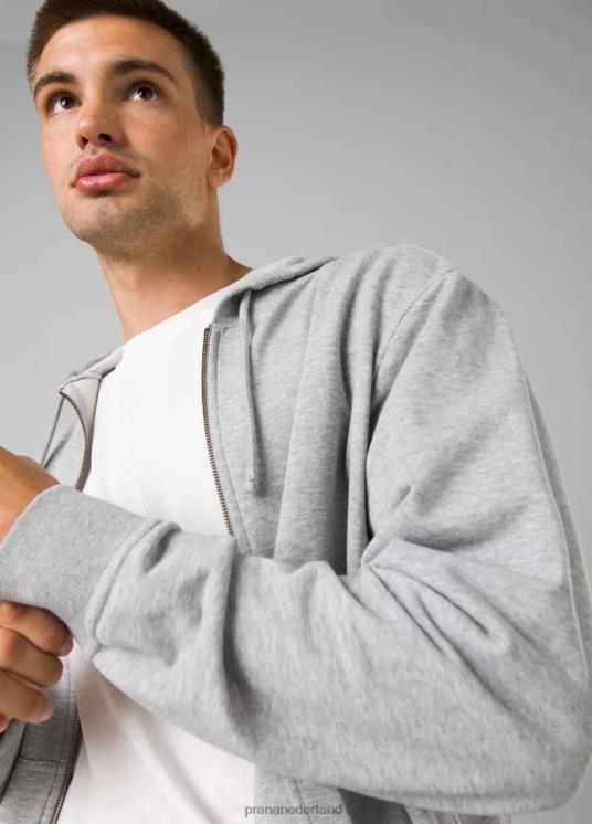 prAna kleding VP06P886 Heren Vintage badstof FZ-hoodie grijs gemêleerd
