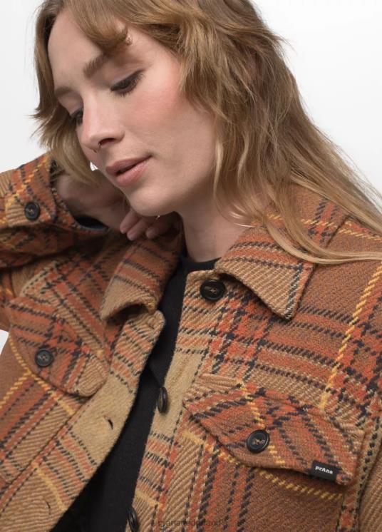 prAna kleding VP06P59 vrouwen lagere valt flanellen jas bruin aan boord gaan