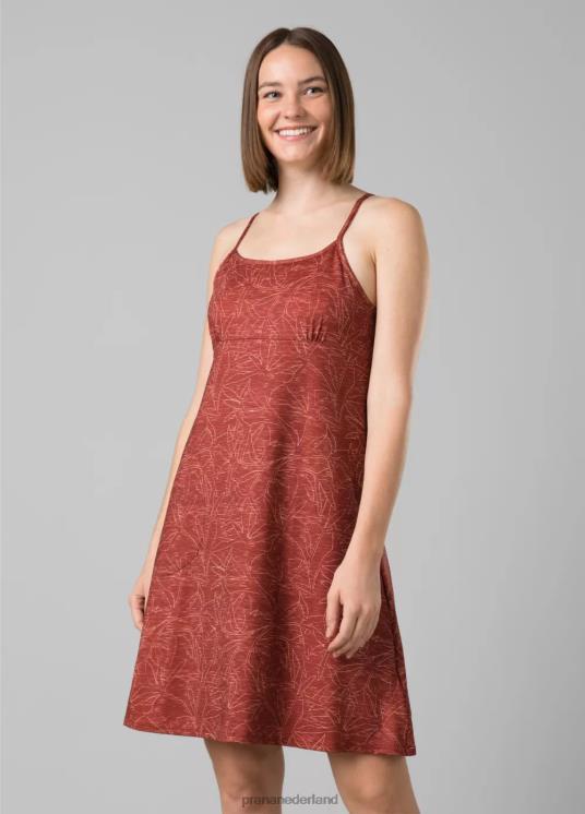 prAna kleding VP06P557 vrouwen granieten veren jurk roest bloem