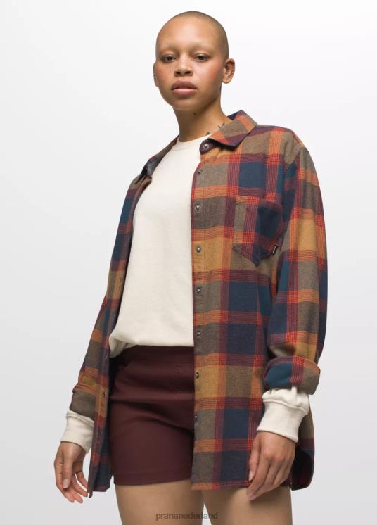 prAna kleding VP06P32 vrouwen gouden canyonflanel donkere lucht