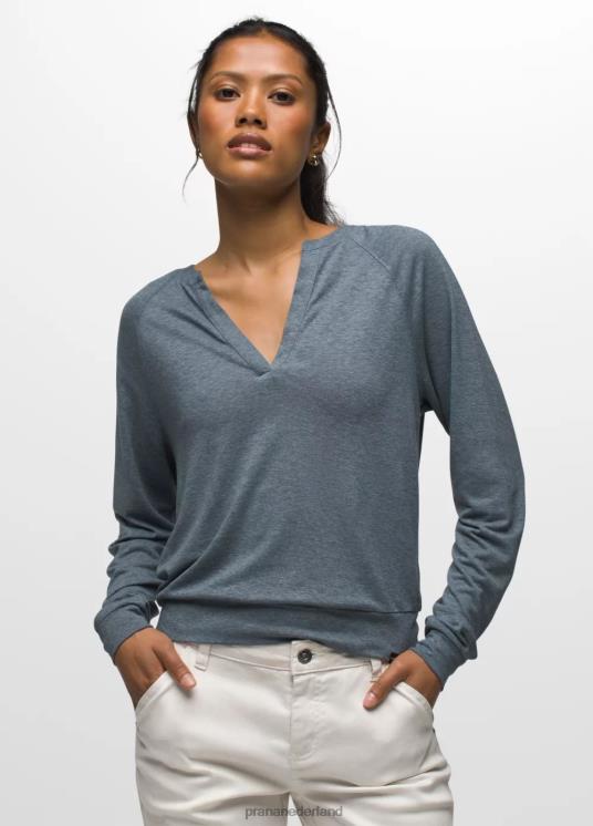 prAna kleding VP06P7 vrouwen gezellige zoete bries top blauw verweerd