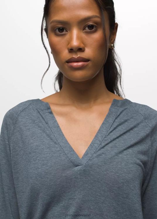 prAna kleding VP06P7 vrouwen gezellige zoete bries top blauw verweerd