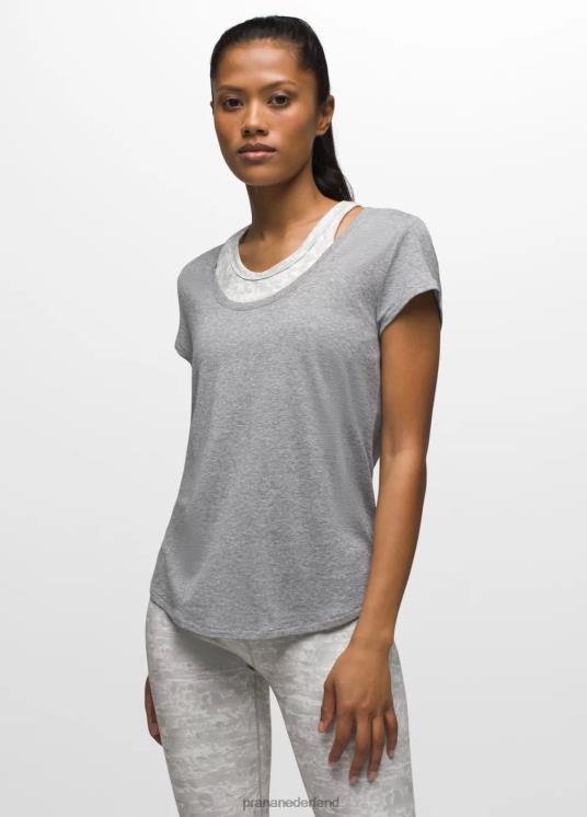 prAna kleding VP06P12 vrouwen gezellig T-shirt met ronde hals grijs gemêleerd