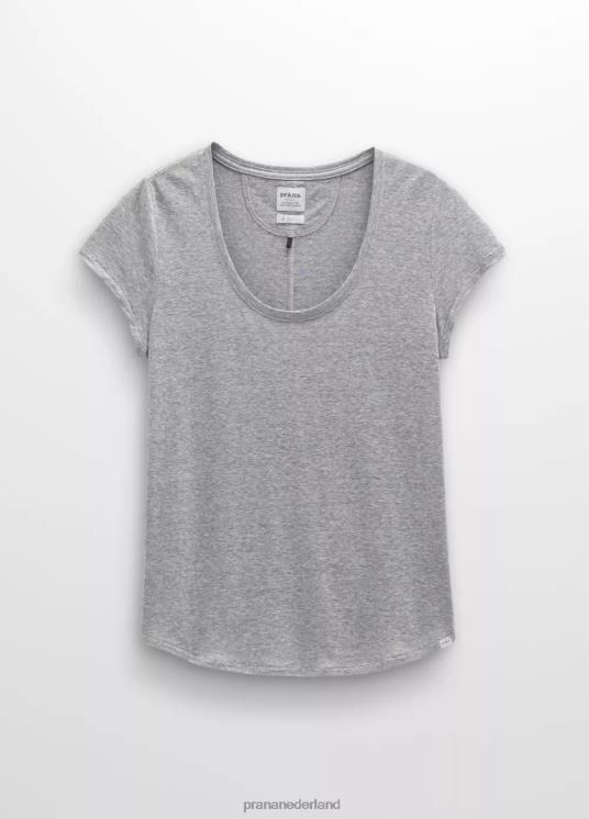 prAna kleding VP06P12 vrouwen gezellig T-shirt met ronde hals grijs gemêleerd