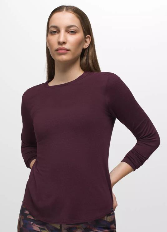 prAna kleding VP06P132 vrouwen foundation 365 top met lange mouwen moerbei heide