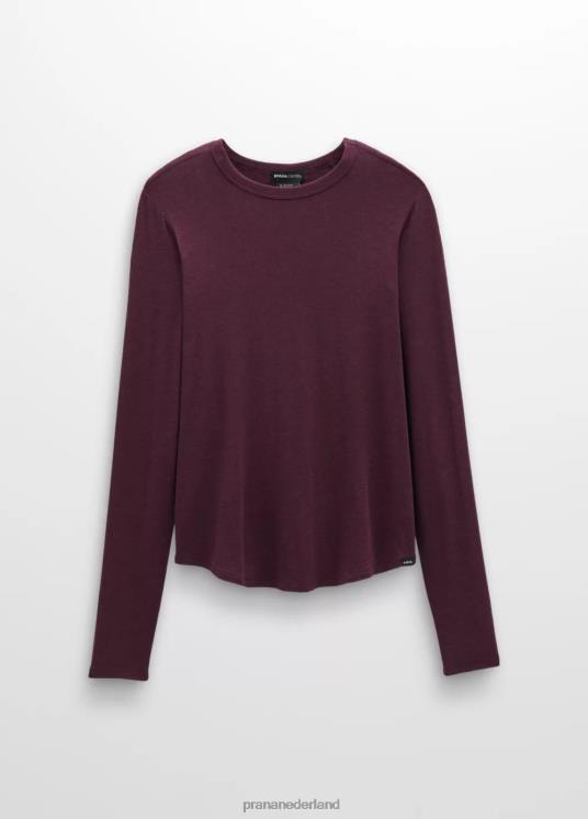 prAna kleding VP06P132 vrouwen foundation 365 top met lange mouwen moerbei heide