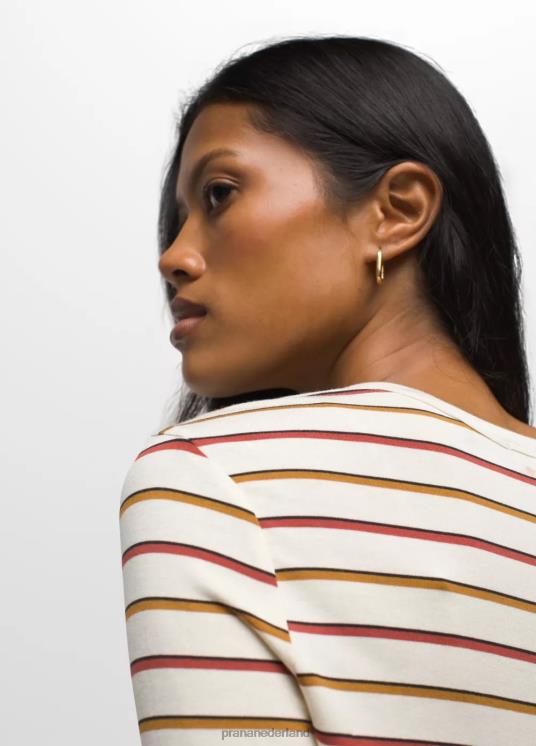 prAna kleding VP06P133 vrouwen foundation 365 top met lange mouwen canvas streep