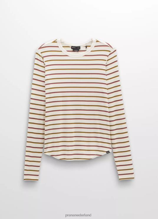prAna kleding VP06P133 vrouwen foundation 365 top met lange mouwen canvas streep