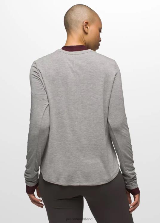prAna kleding VP06P135 vrouwen foundation 365 top met lange mouwen grijs gemêleerd