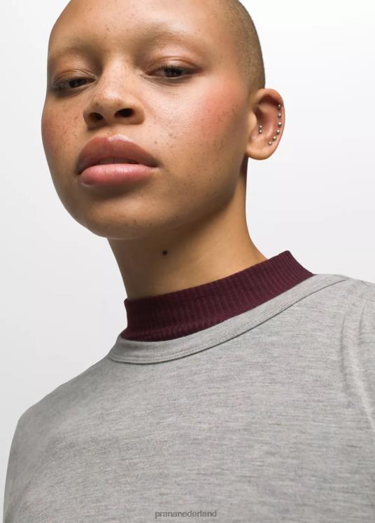 prAna kleding VP06P135 vrouwen foundation 365 top met lange mouwen grijs gemêleerd