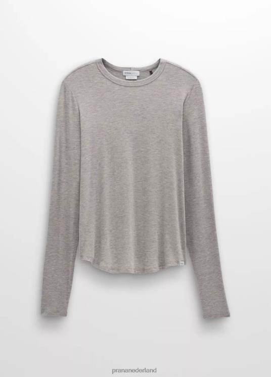 prAna kleding VP06P135 vrouwen foundation 365 top met lange mouwen grijs gemêleerd