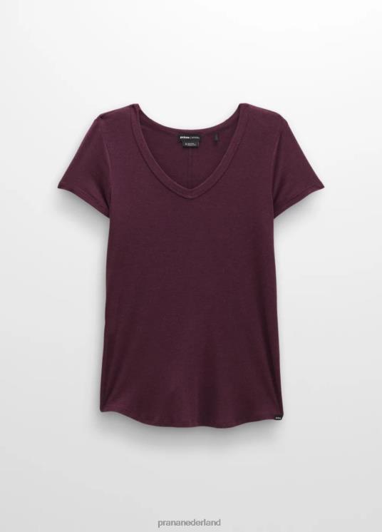 prAna kleding VP06P141 vrouwen foundation 365 top met v-hals moerbei heide