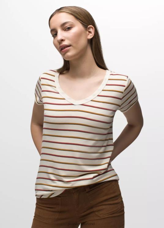 prAna kleding VP06P143 vrouwen foundation 365 top met v-hals canvas streep