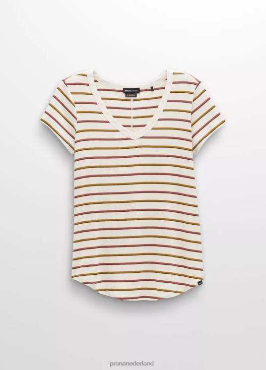 prAna kleding VP06P143 vrouwen foundation 365 top met v-hals canvas streep