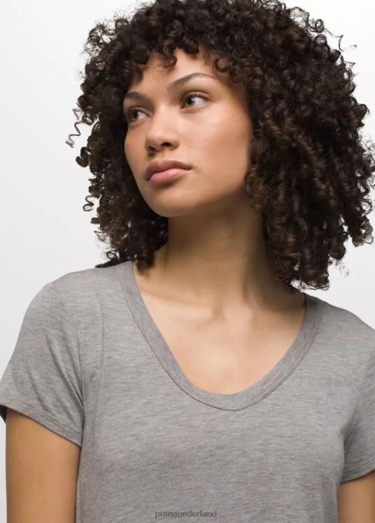 prAna kleding VP06P144 vrouwen foundation 365 top met v-hals grijs gemêleerd