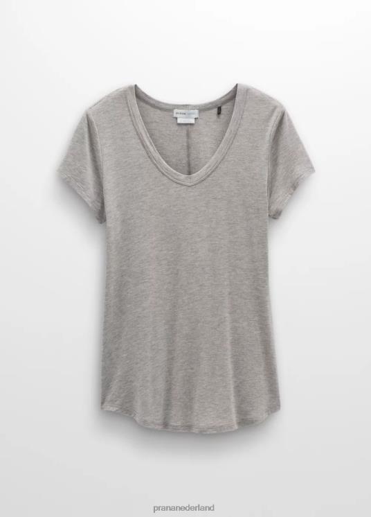 prAna kleding VP06P144 vrouwen foundation 365 top met v-hals grijs gemêleerd