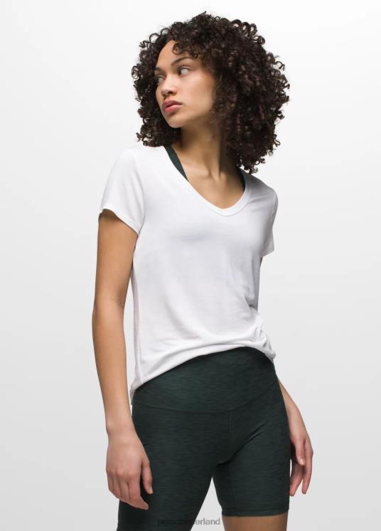 prAna kleding VP06P145 vrouwen foundation 365 top met v-hals wit