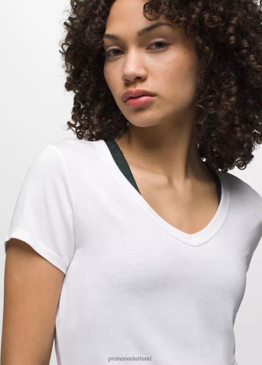 prAna kleding VP06P145 vrouwen foundation 365 top met v-hals wit