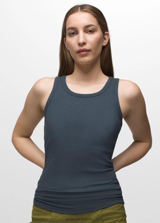 prAna kleding VP06P163 vrouwen funderingsrib tank grijsblauw gemêleerd
