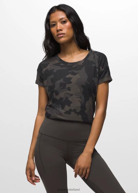 prAna kleding VP06P191 vrouwen gezellig T-shirt zwarte camouflage