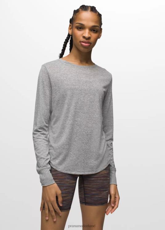 prAna kleding VP06P204 vrouwen gezellig T-shirt met lange mouwen grijs gemêleerd