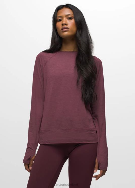 prAna kleding VP06P212 vrouwen Sol Searcher top met lange mouwen moerbei