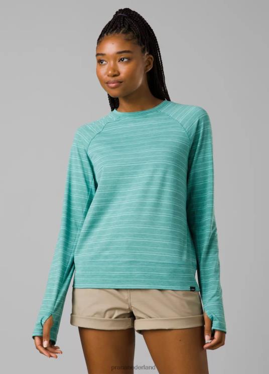 prAna kleding VP06P216 vrouwen Sol Searcher top met lange mouwen baai streep