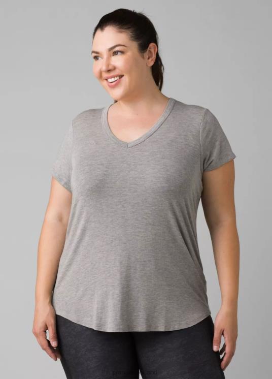 prAna kleding VP06P257 vrouwen foundation 365 top met v-hals plus grijs gemêleerd