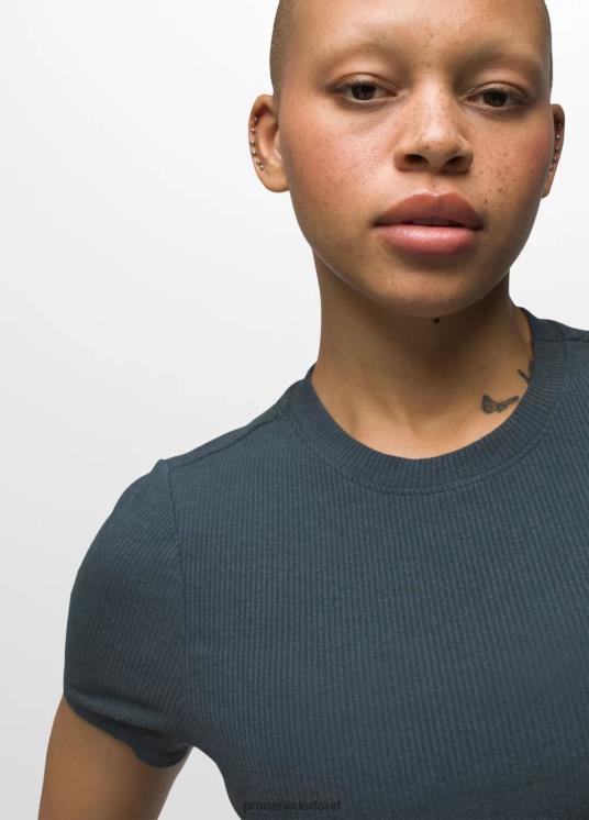 prAna kleding VP06P53 vrouwen foundation rib-T-shirt grijsblauw gemêleerd