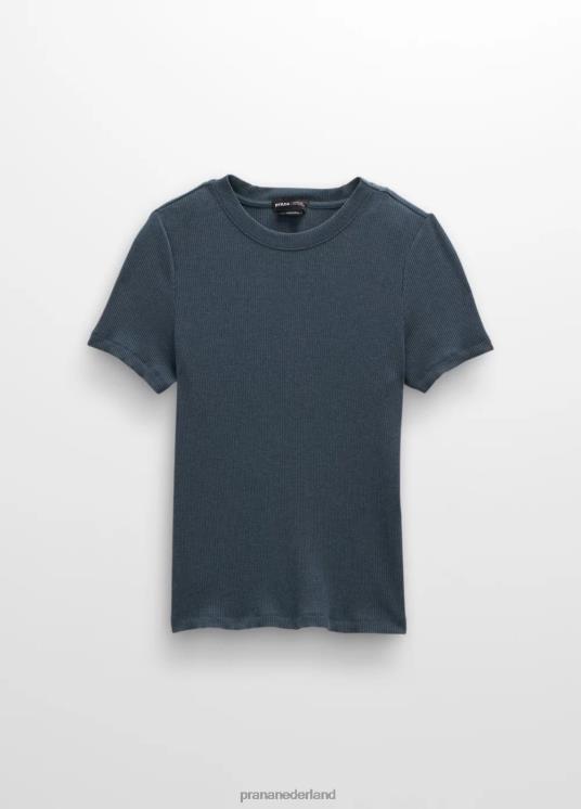 prAna kleding VP06P53 vrouwen foundation rib-T-shirt grijsblauw gemêleerd