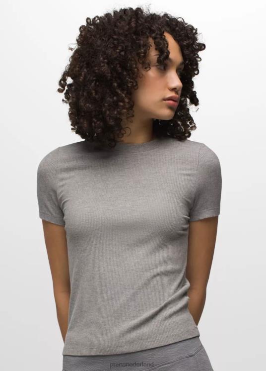 prAna kleding VP06P55 vrouwen foundation rib-T-shirt grijs gemêleerd