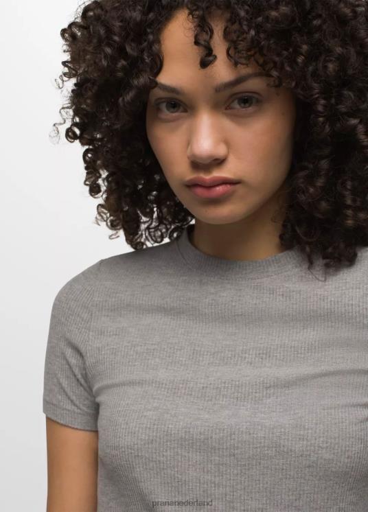 prAna kleding VP06P55 vrouwen foundation rib-T-shirt grijs gemêleerd