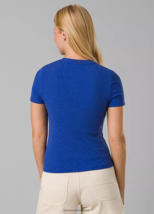 prAna kleding VP06P57 vrouwen foundation rib-T-shirt keramiek blauw gemêleerd